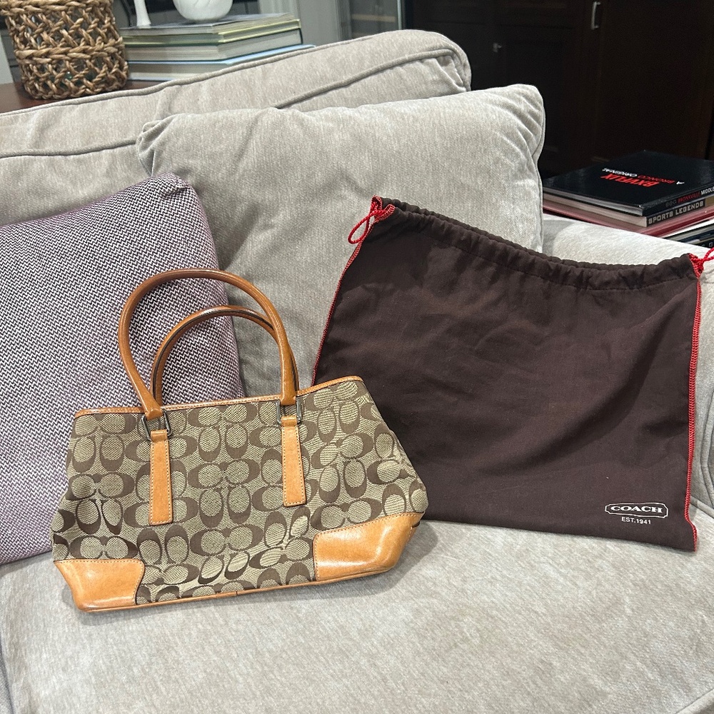 Authentic Coach Signature Purse in Beige